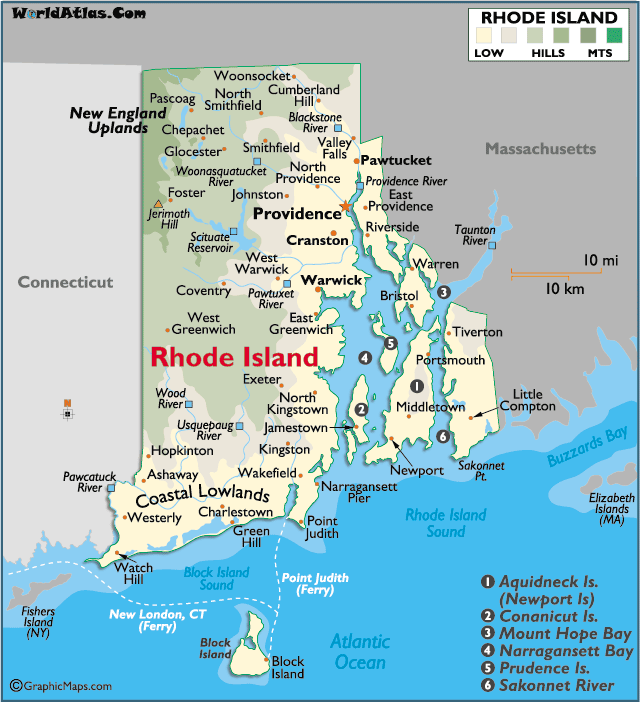 Rhode Island city Map