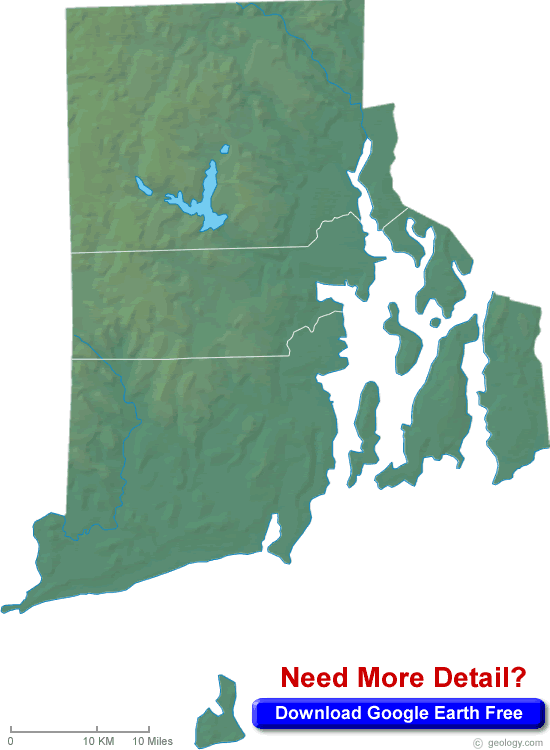 Rhode Island Physical Map