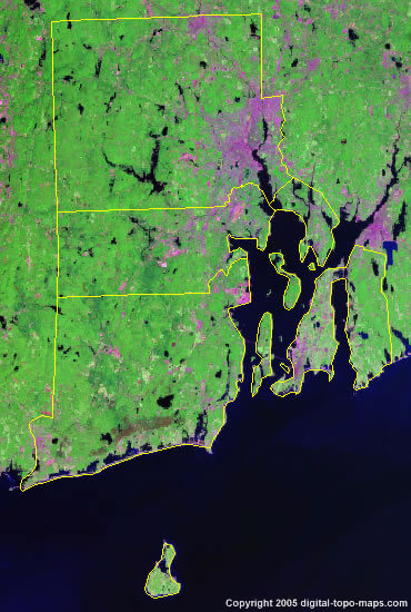 Rhode Island Satellite Map