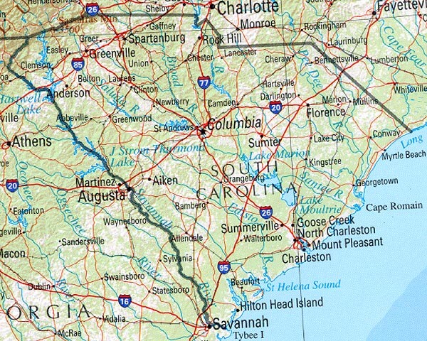 South Carolina State Map