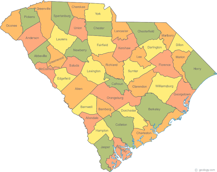 map of South Carolina