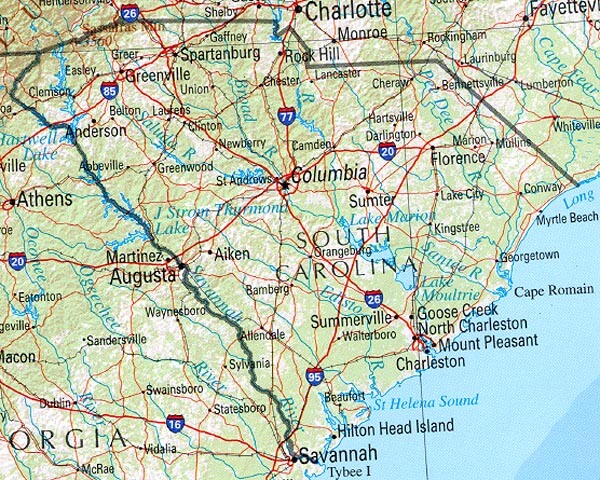 South Carolina state map