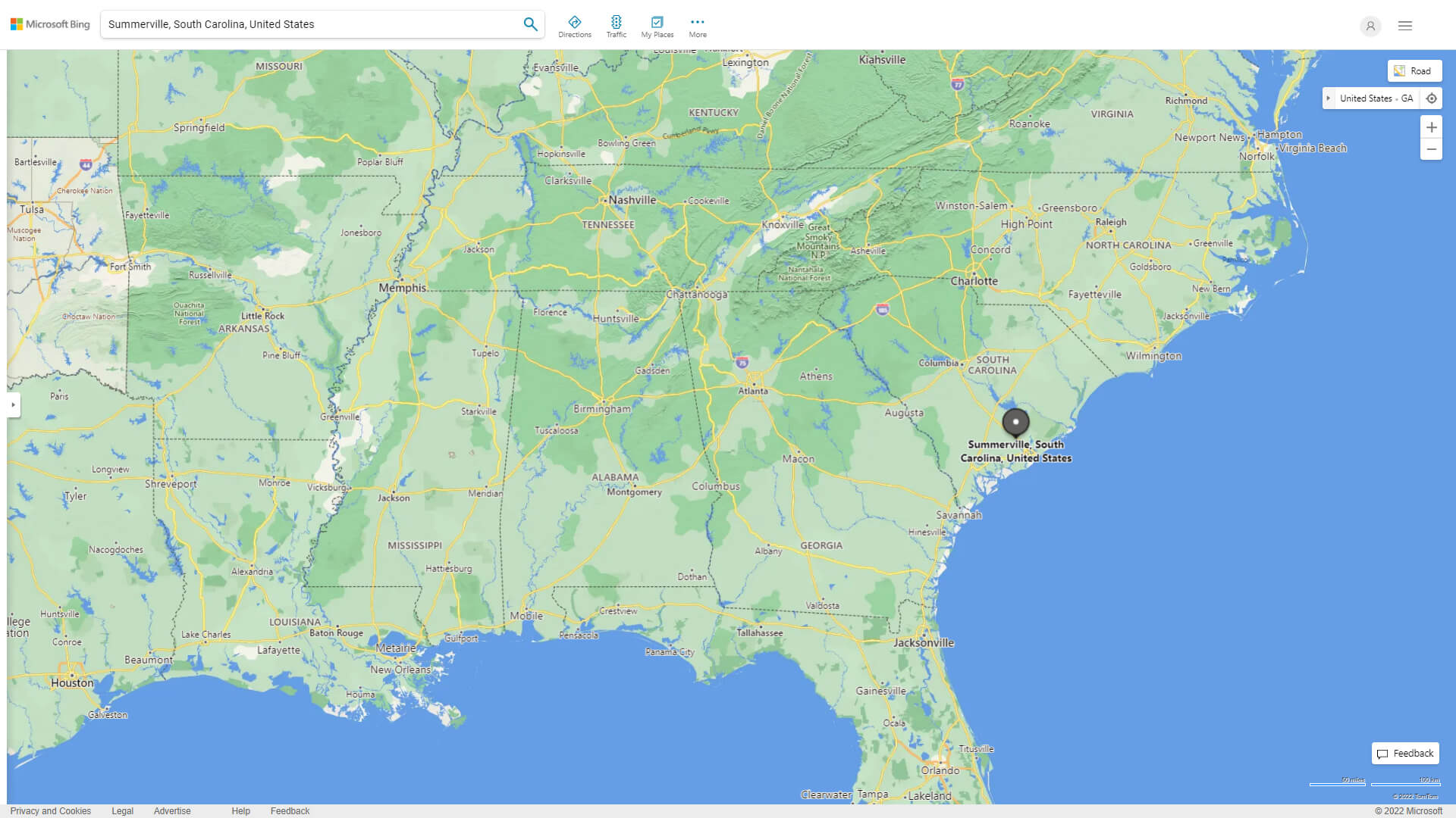 Summerville South Carolina Map - United States