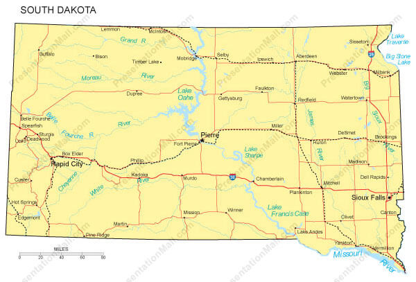 Political Map of South Dakota