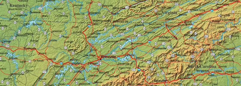 State Map of Tennessee