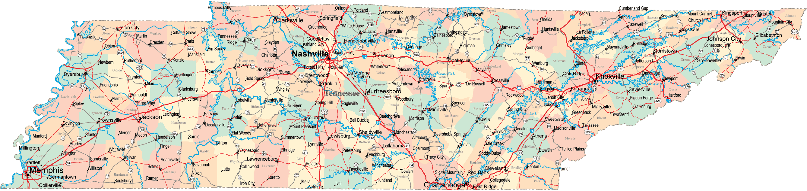 Tennessee Road Map