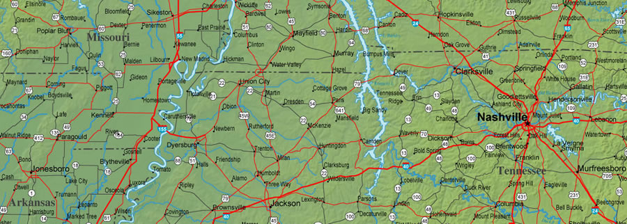 Tennessee Map United States of America