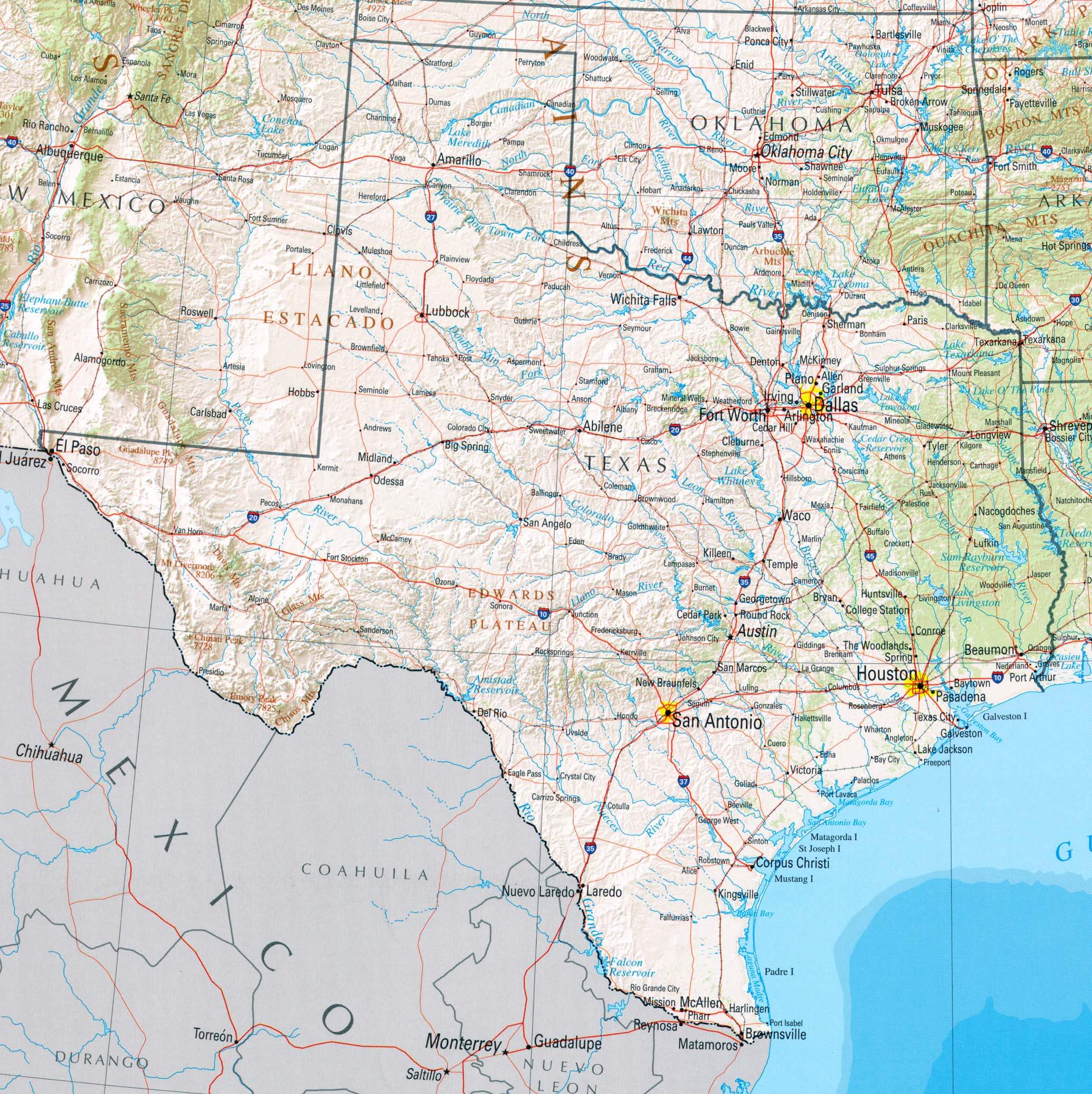 texas state map arlington