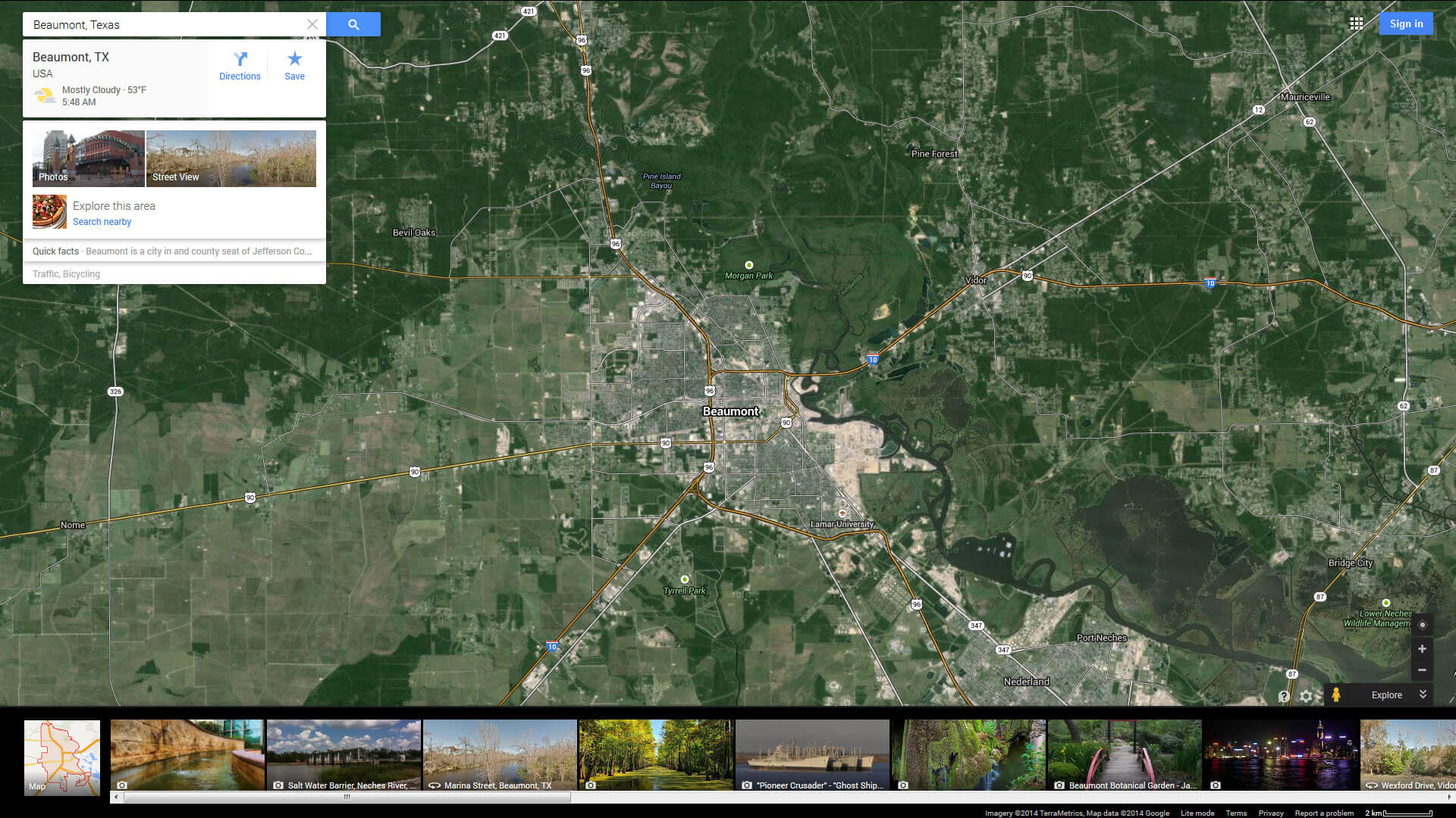 beaumont map texas us satellite