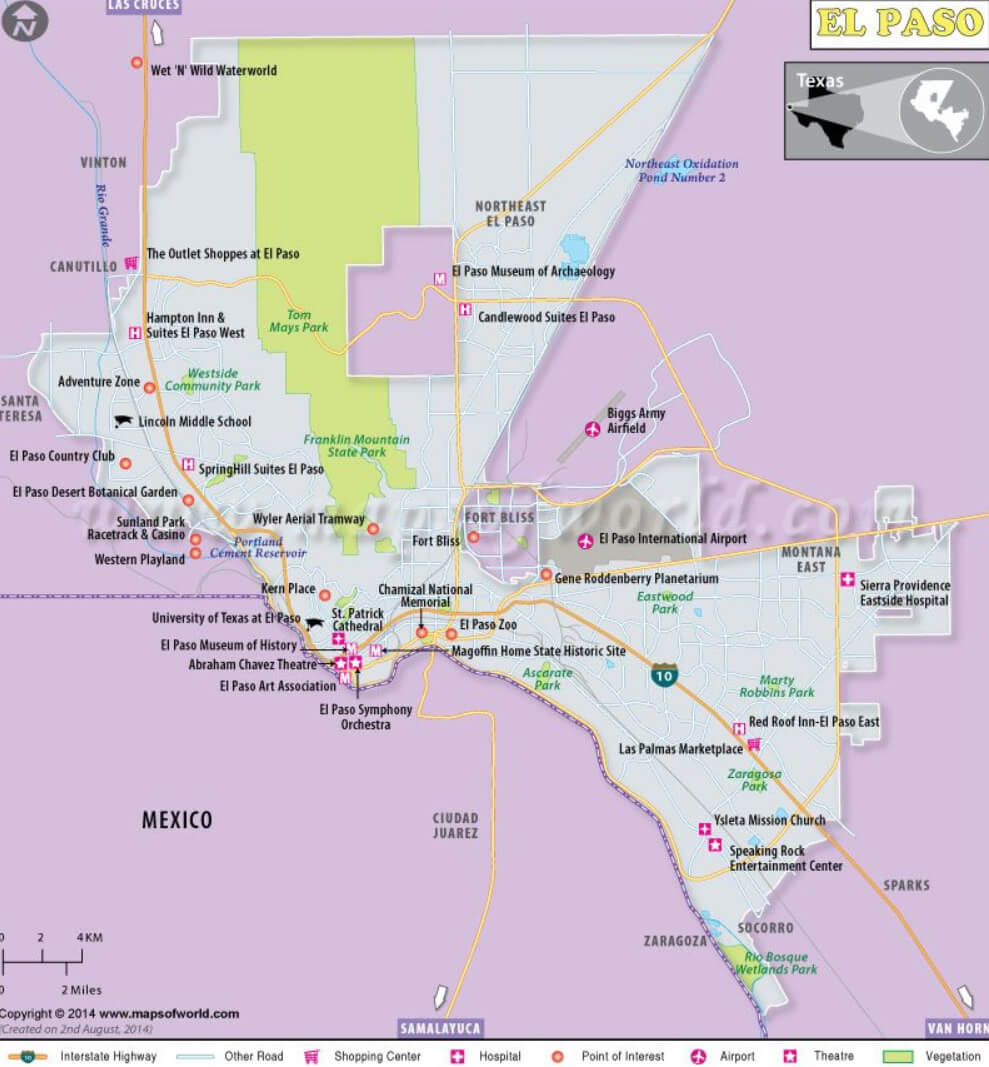 Map Of El Paso Tx El Paso, Texas Map