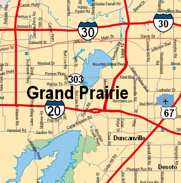 Grand Prairie Texas Map