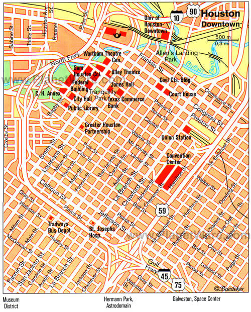 houston downtown map