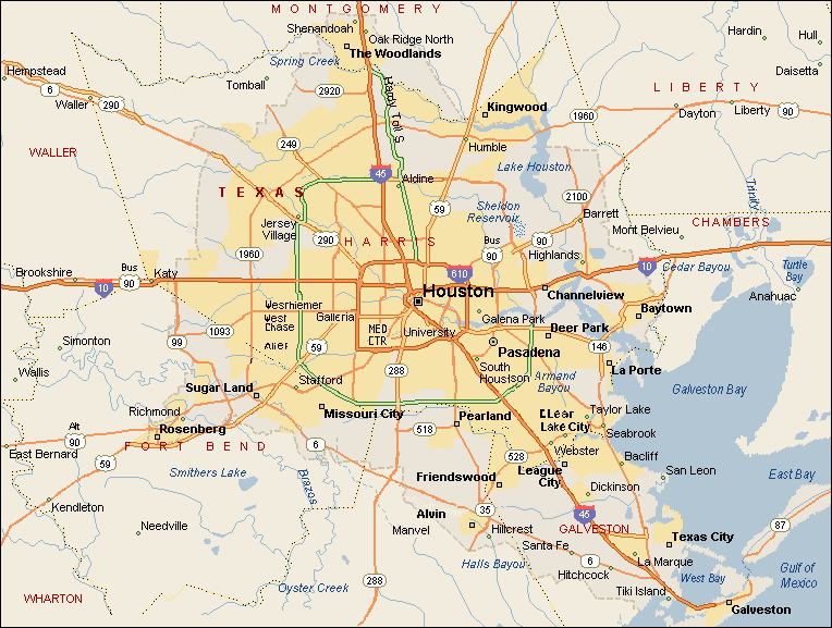 road map of houston.