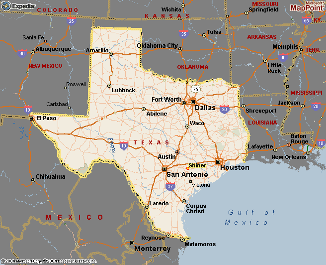 Texas Map Cities Towns