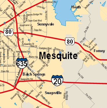 mesquite city map