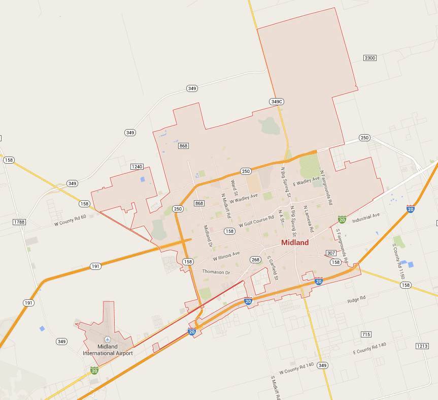 Midland Texas Map