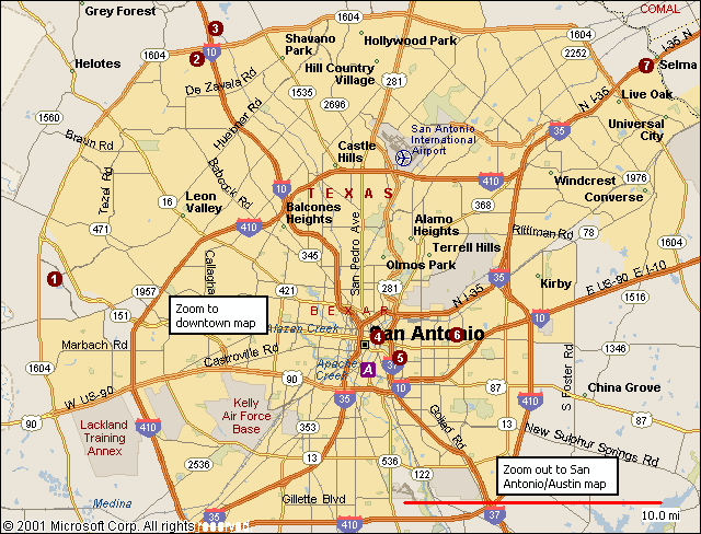 down town map of san antonio