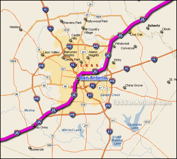 interstate 35 san antonio map
