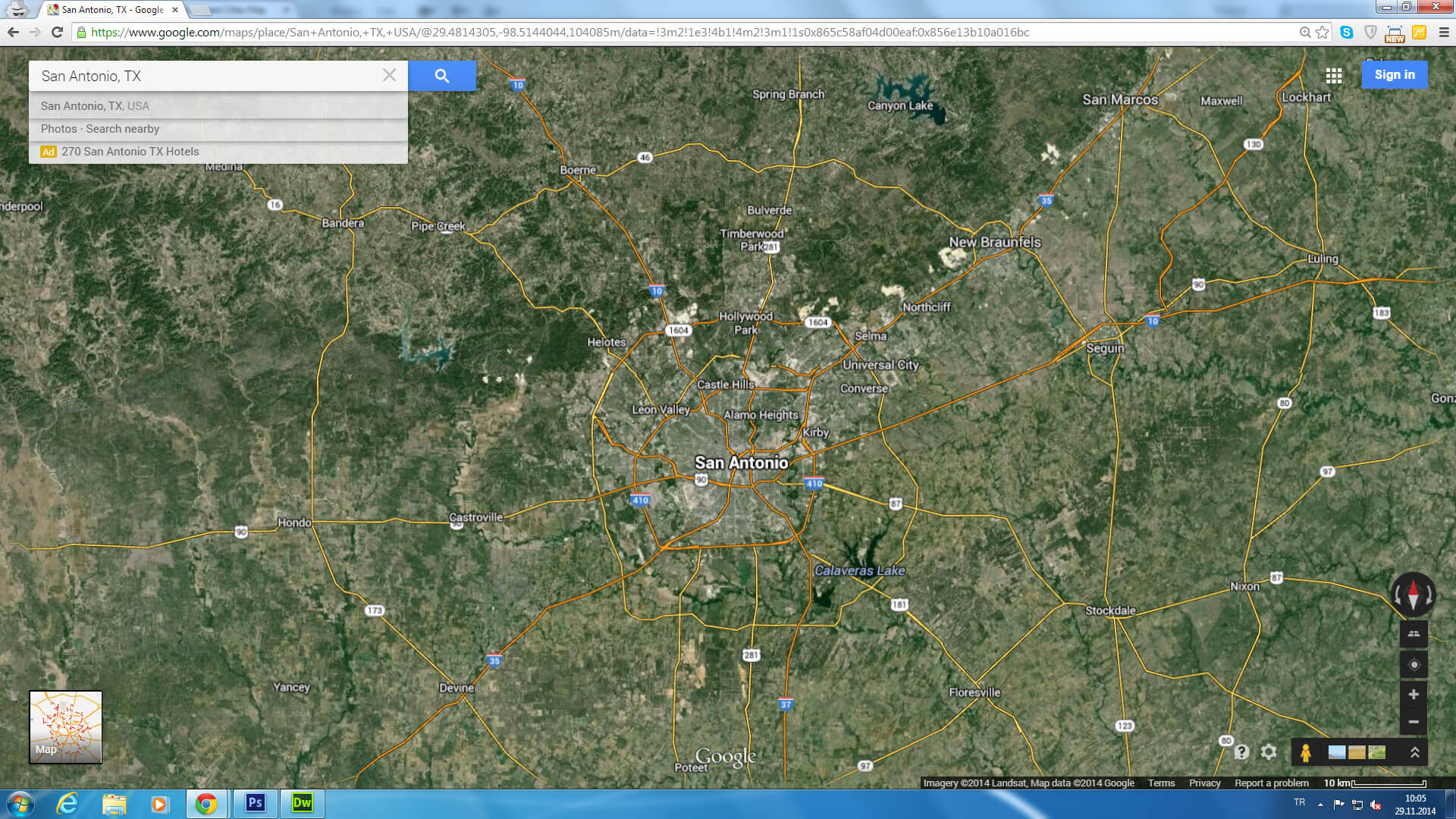 San Antonio Map Texas Us Satellite