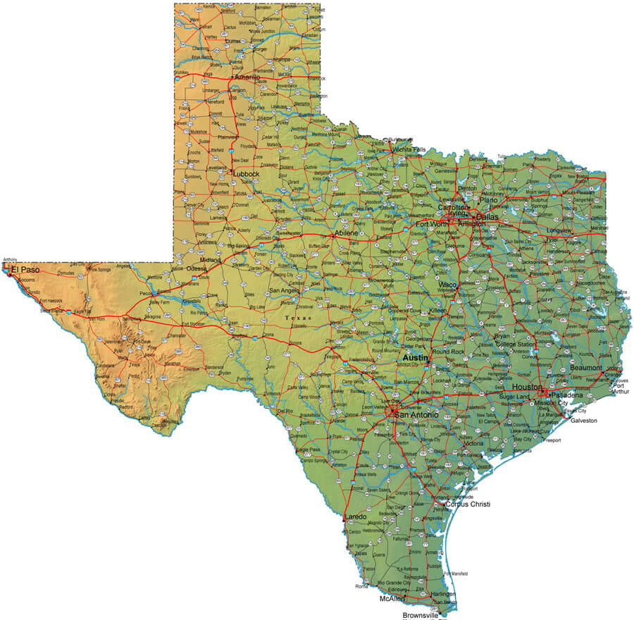 Texas Physical Map