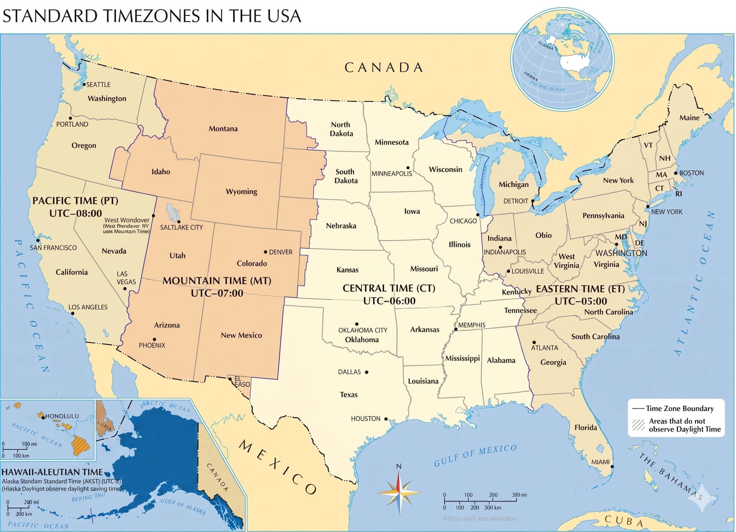 Alaska time zone map