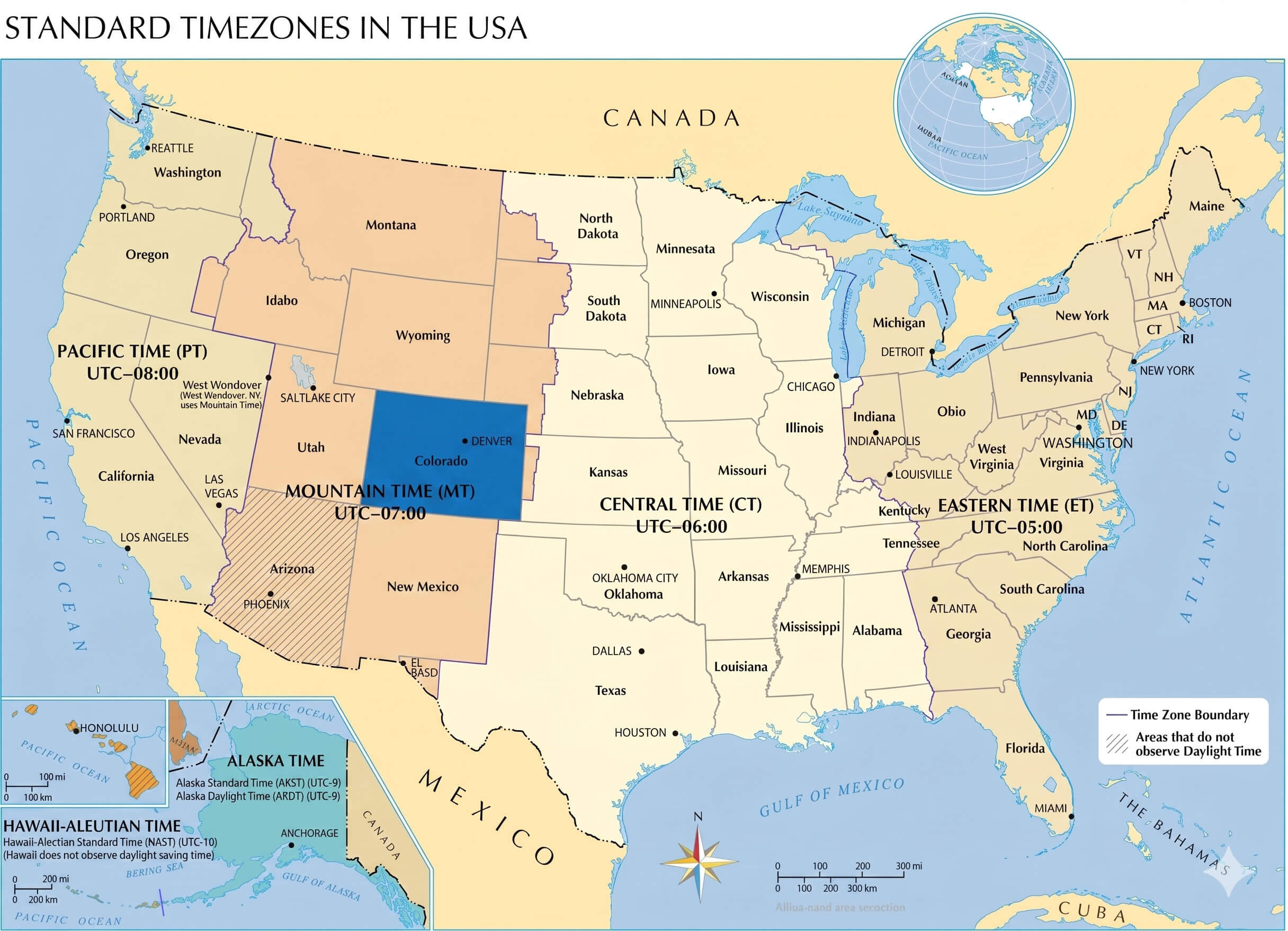 Colorado time zone map