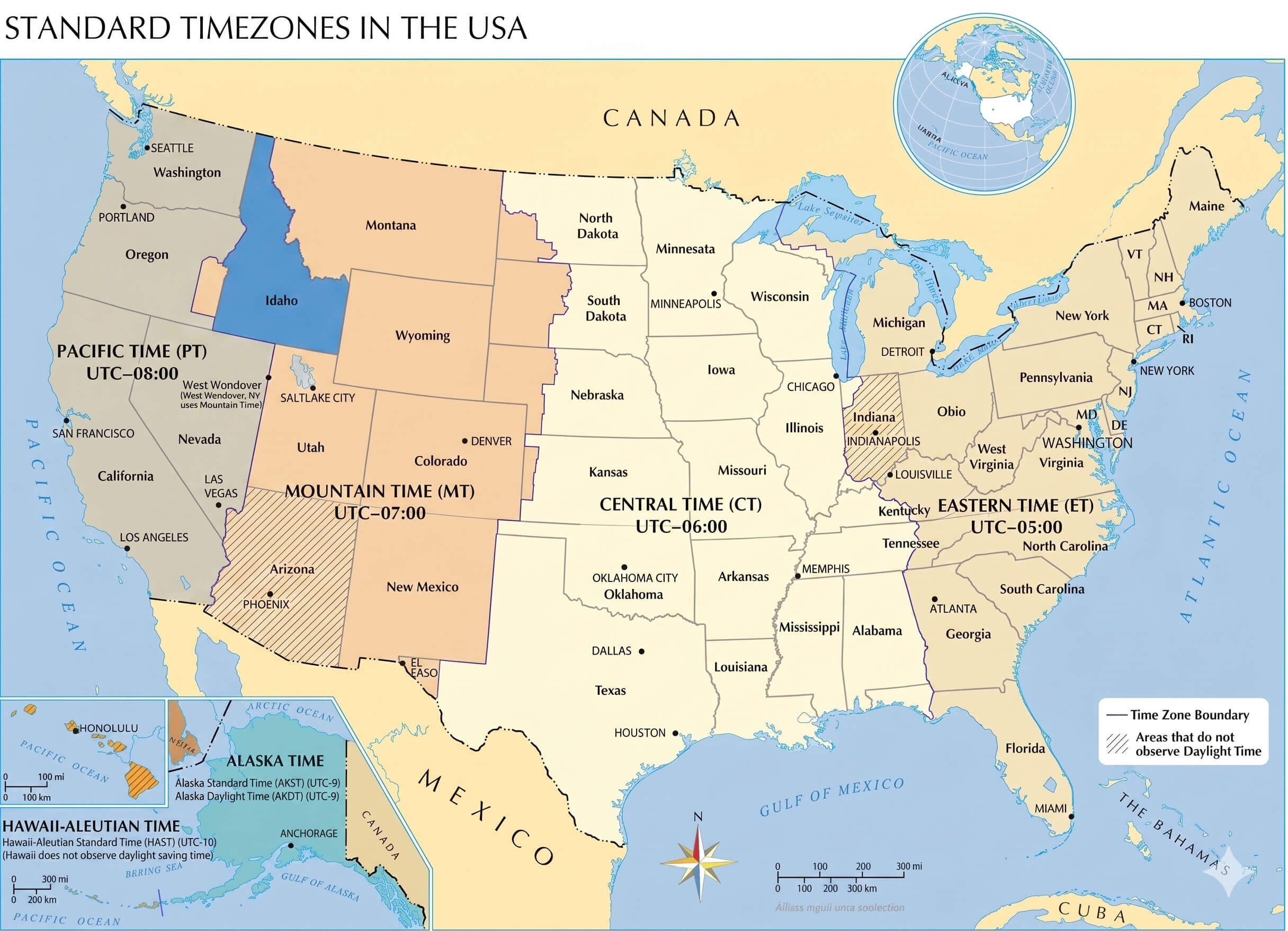 Idaho time zone map