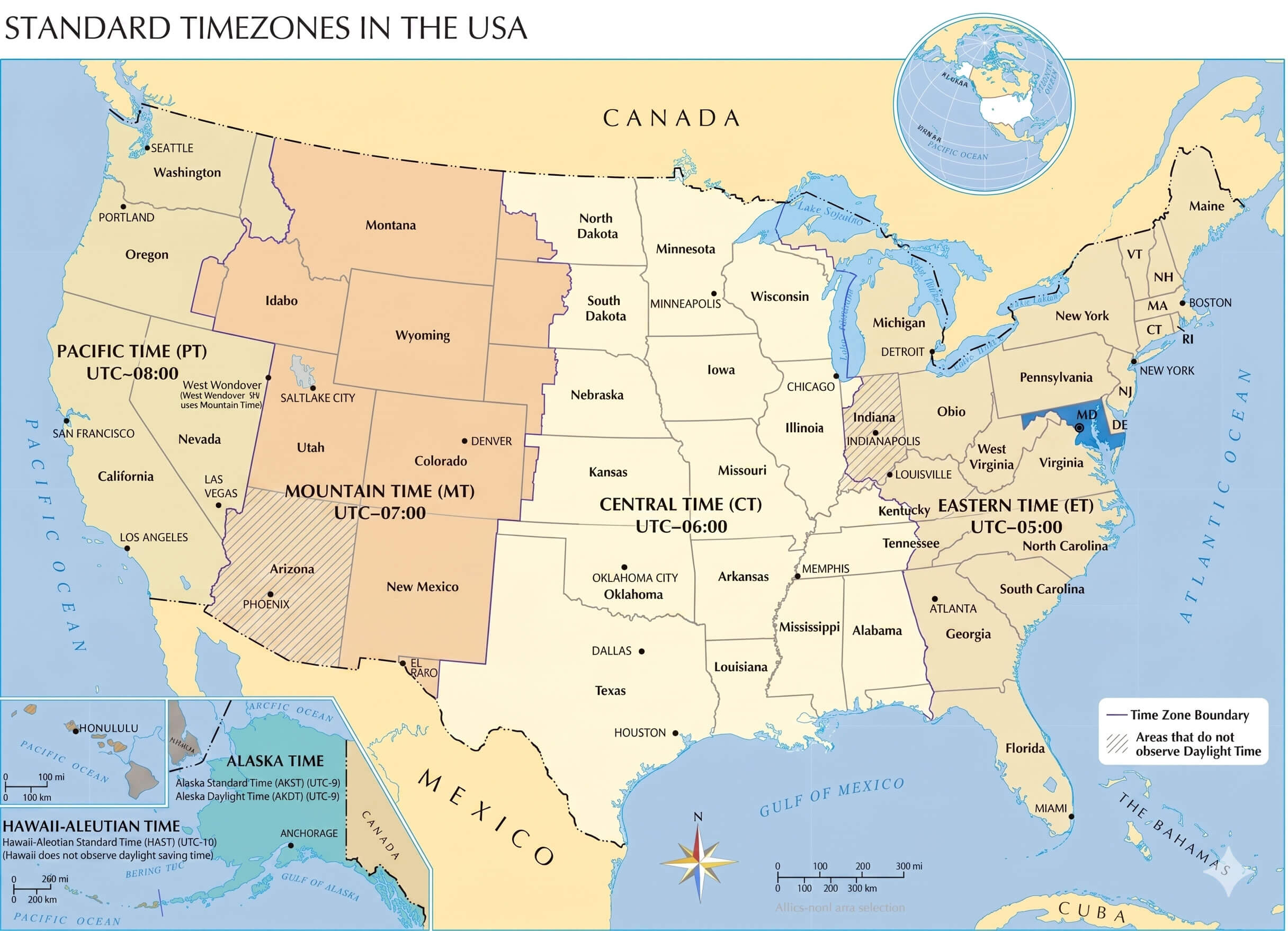 Maryland time zone map