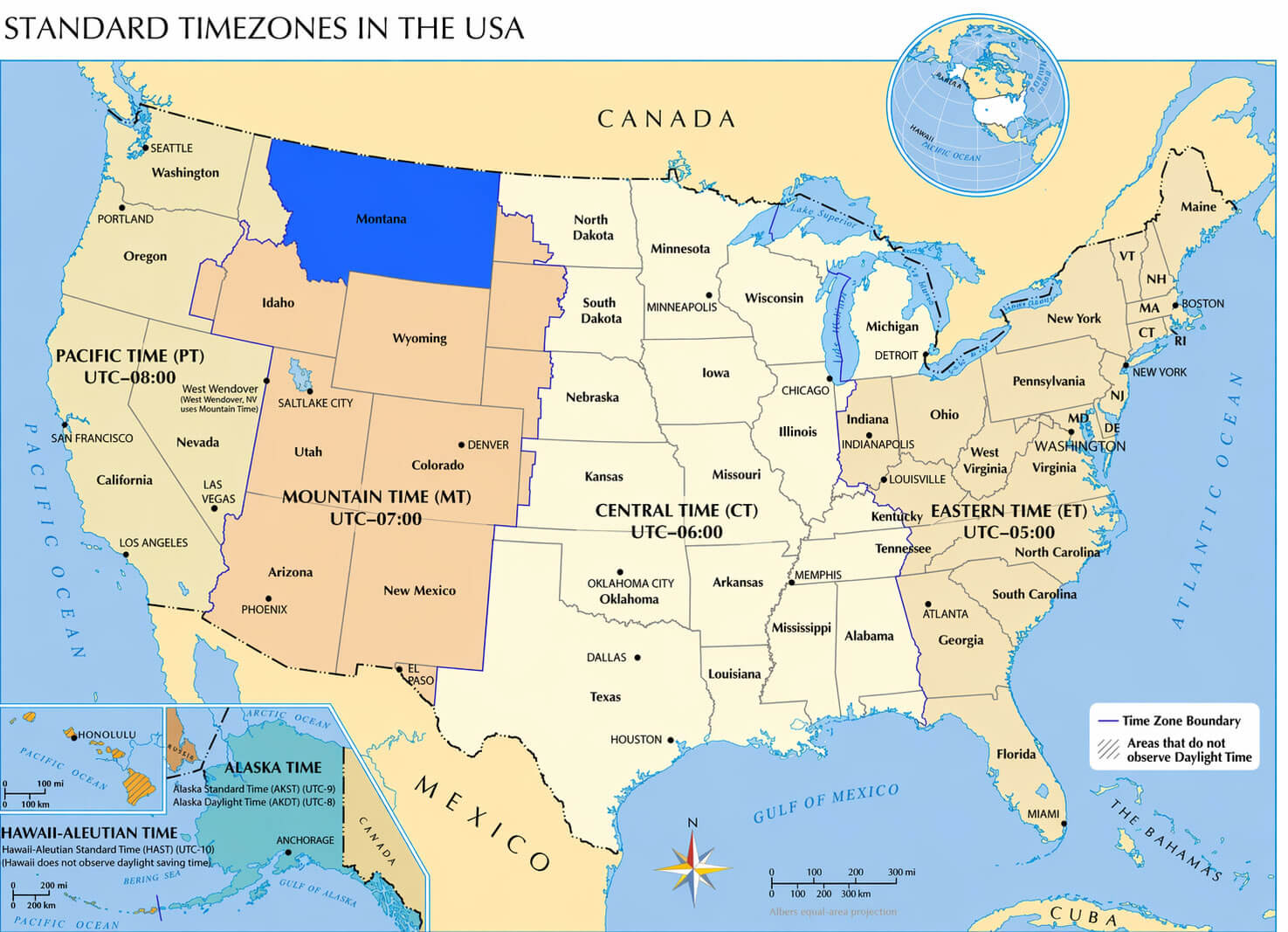 Montana time zone map