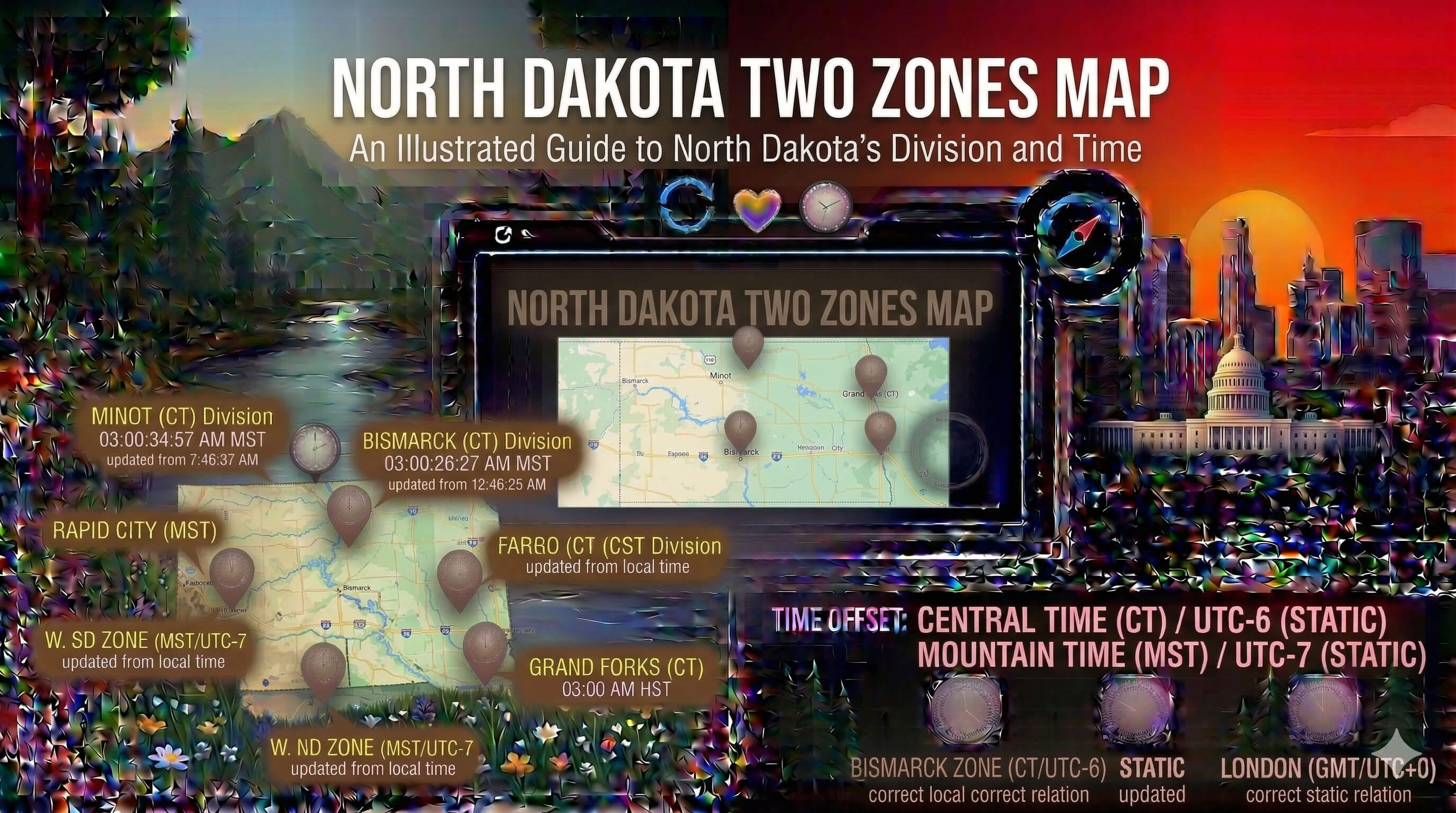 North Dakota time zone