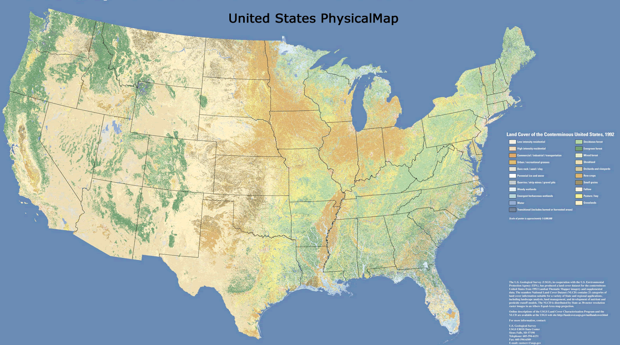 United States Map Physical