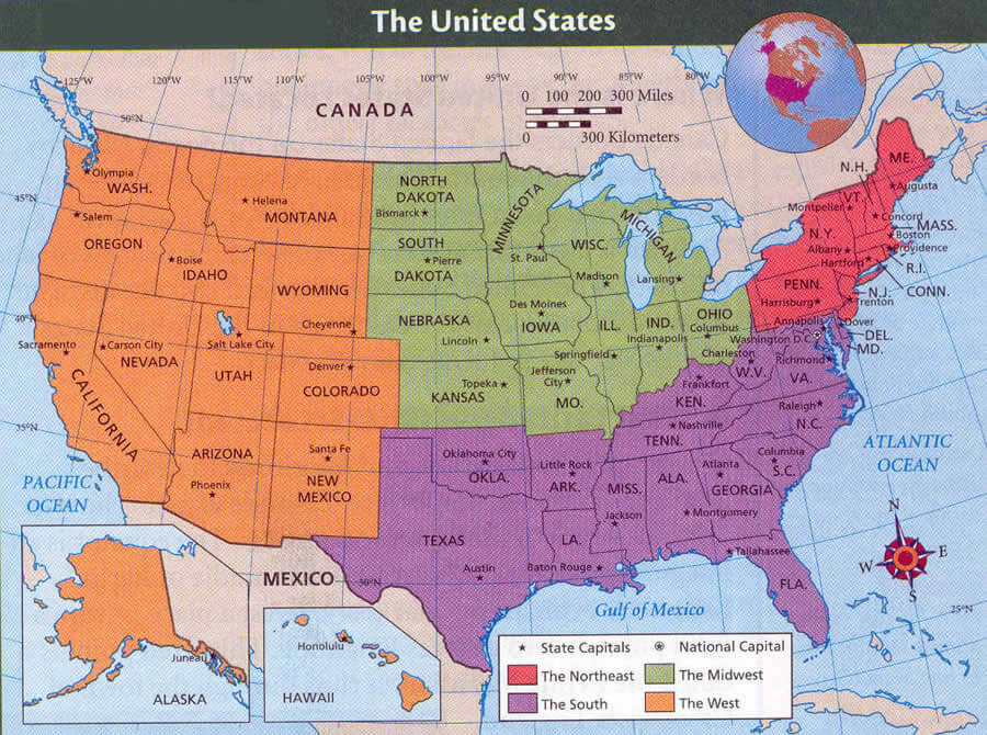 United States of America Map (USA)