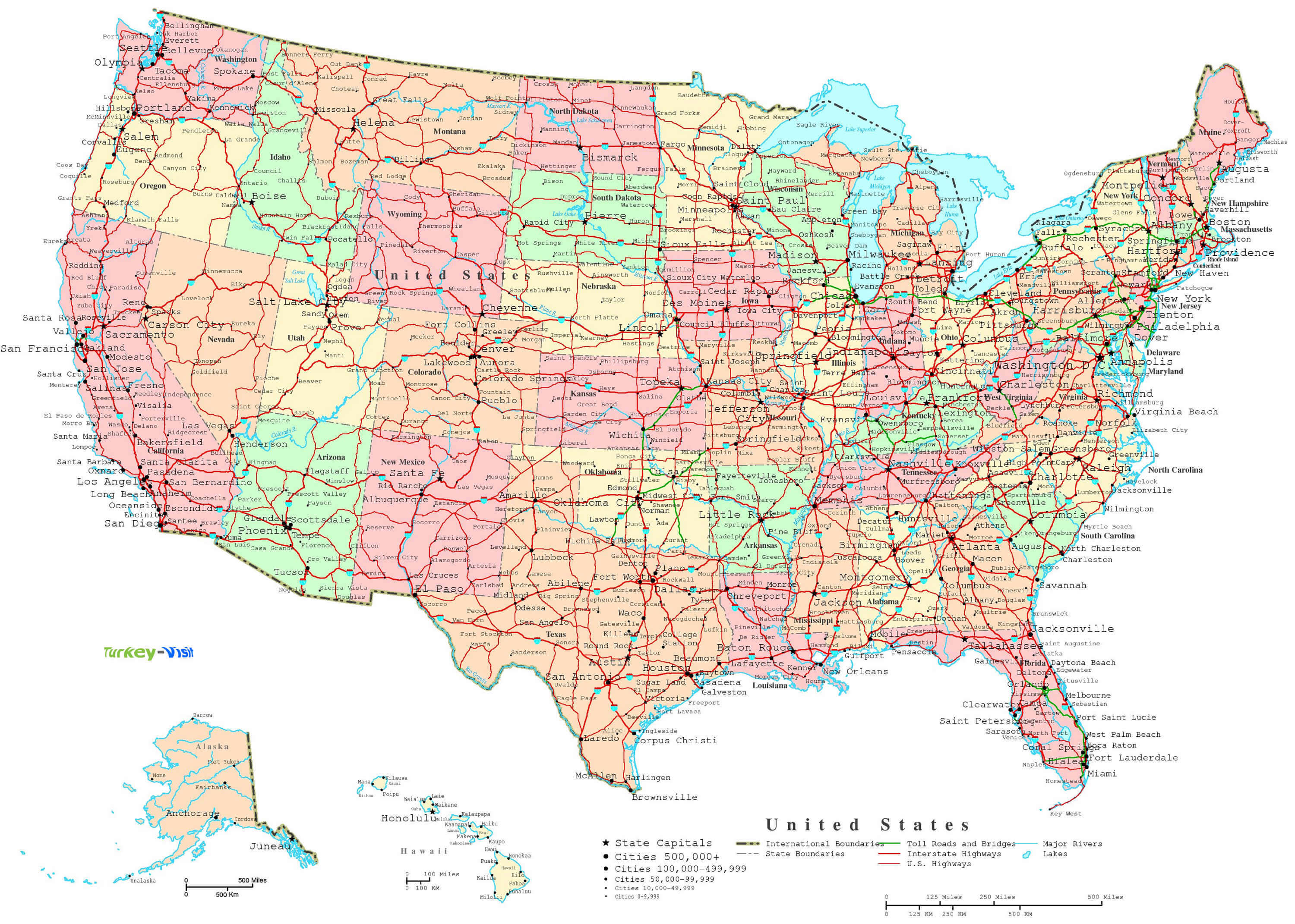 Usa Map Big Cities