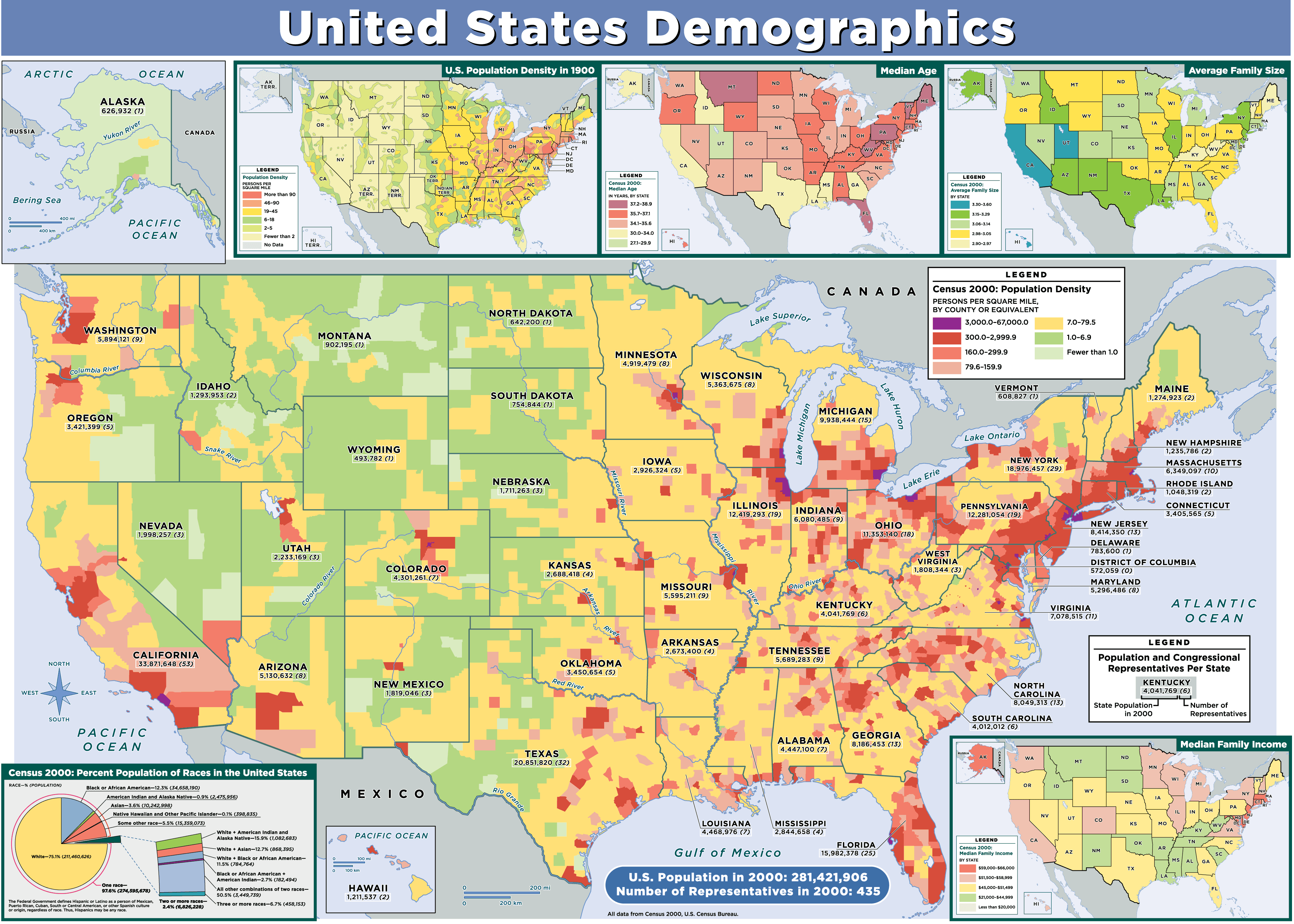 United States Demographics Map 2000