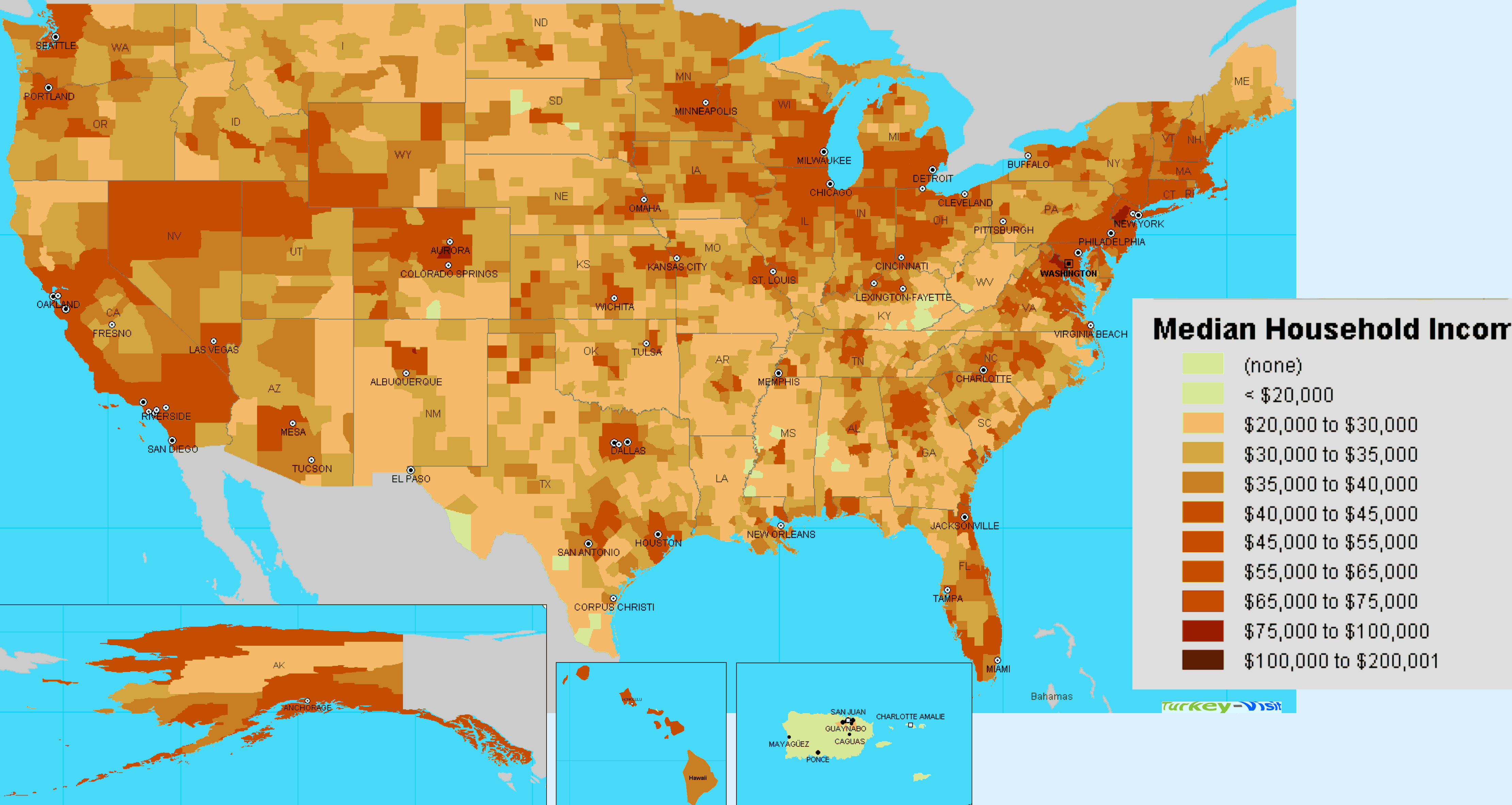 United States Income Map B