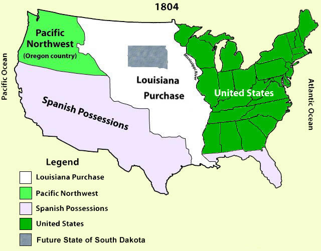united states map 1804