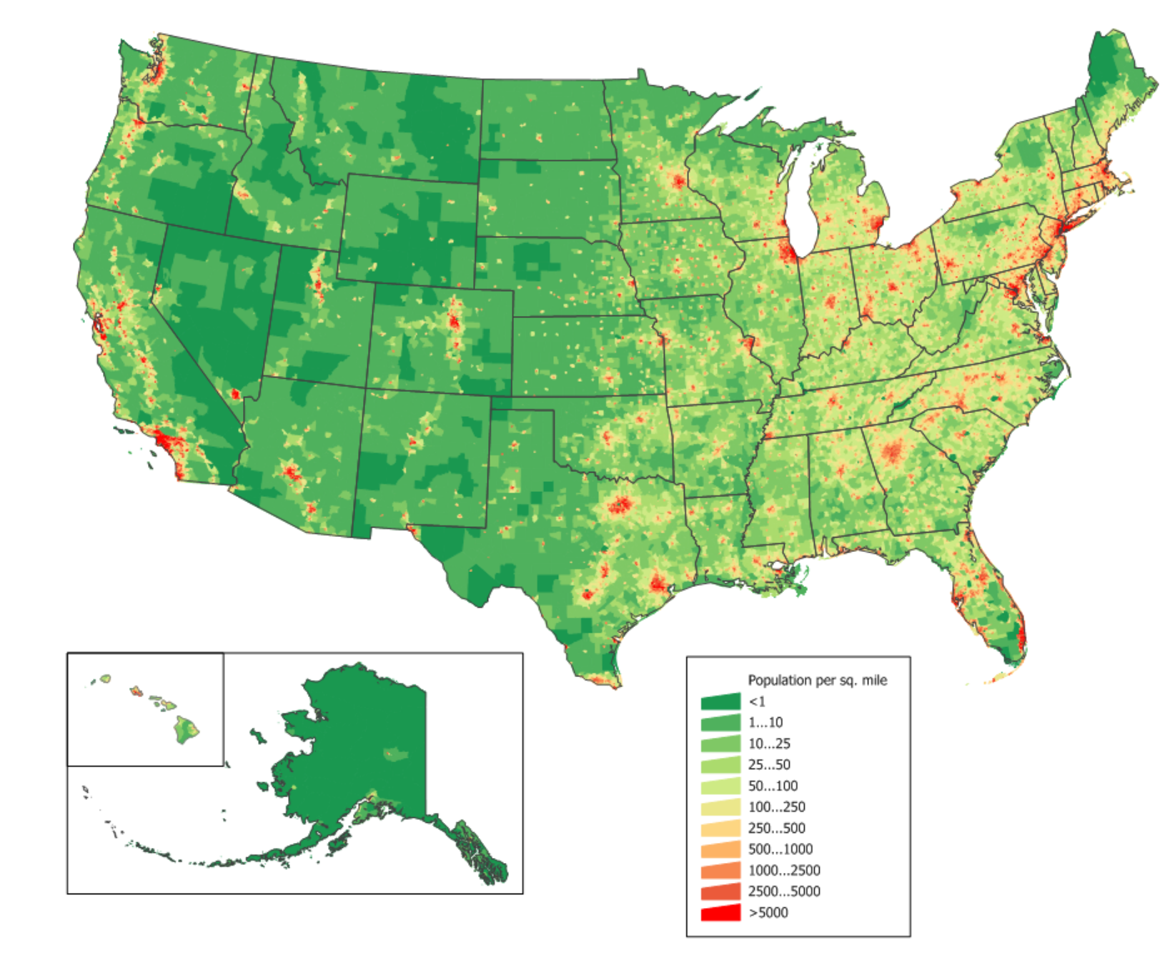 US Population Density Map