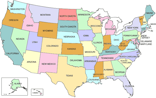 States Map of US