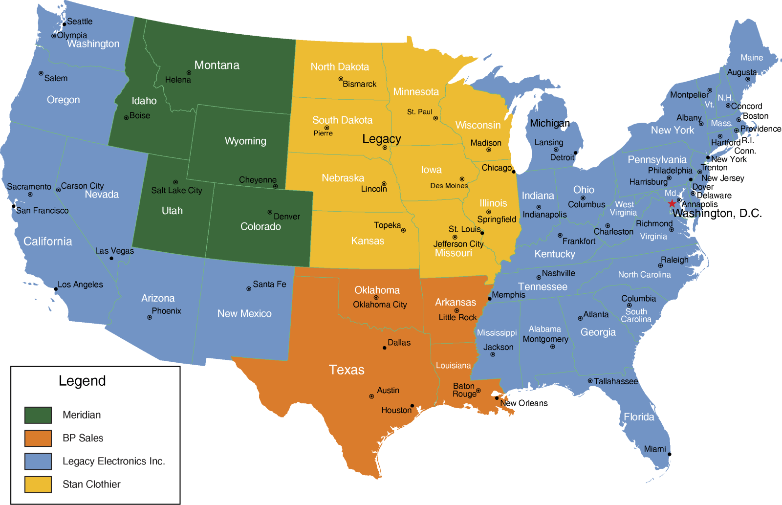 USA Legend Map