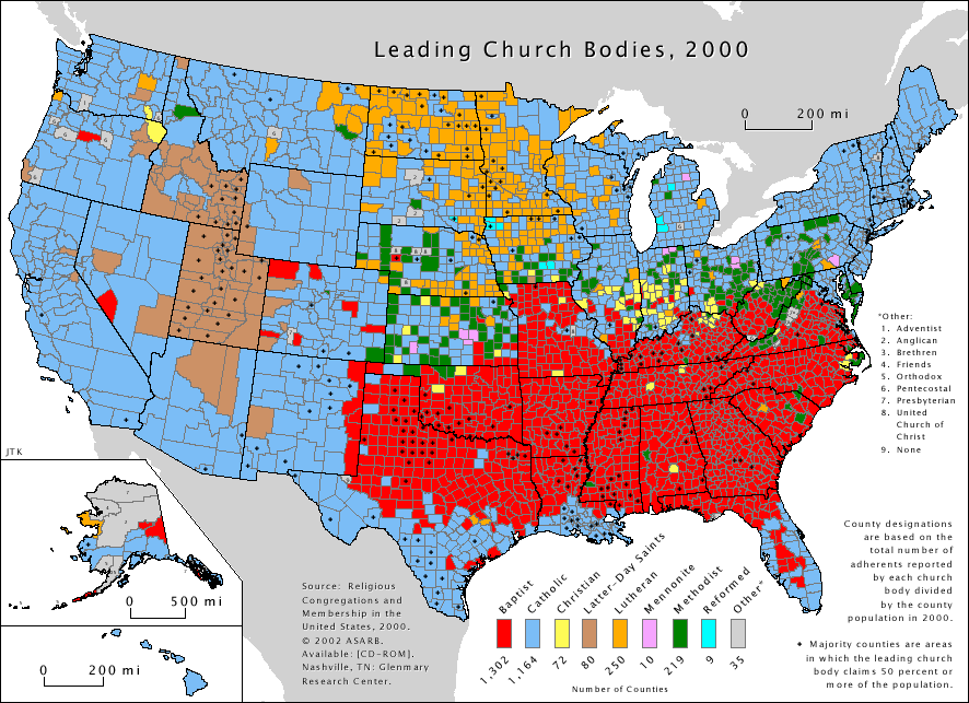 USA Religion Map