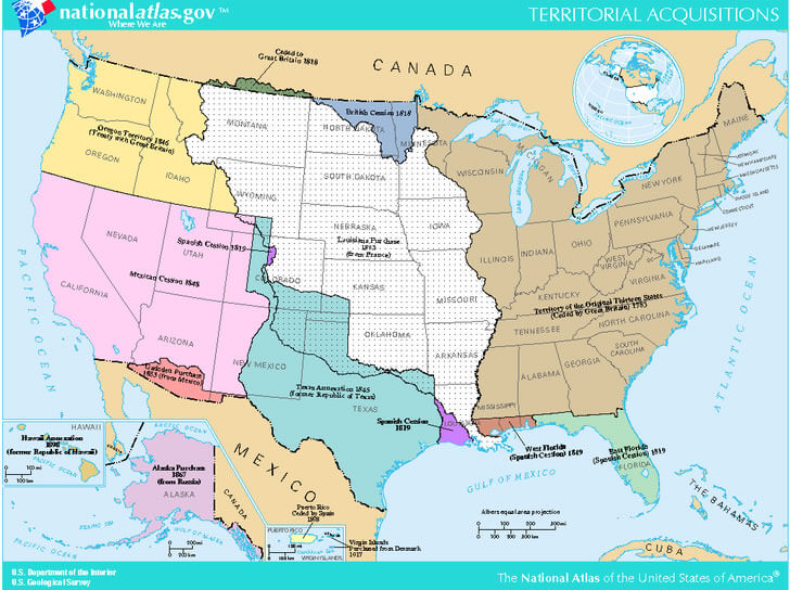 USA Territorial Acquisitions Map