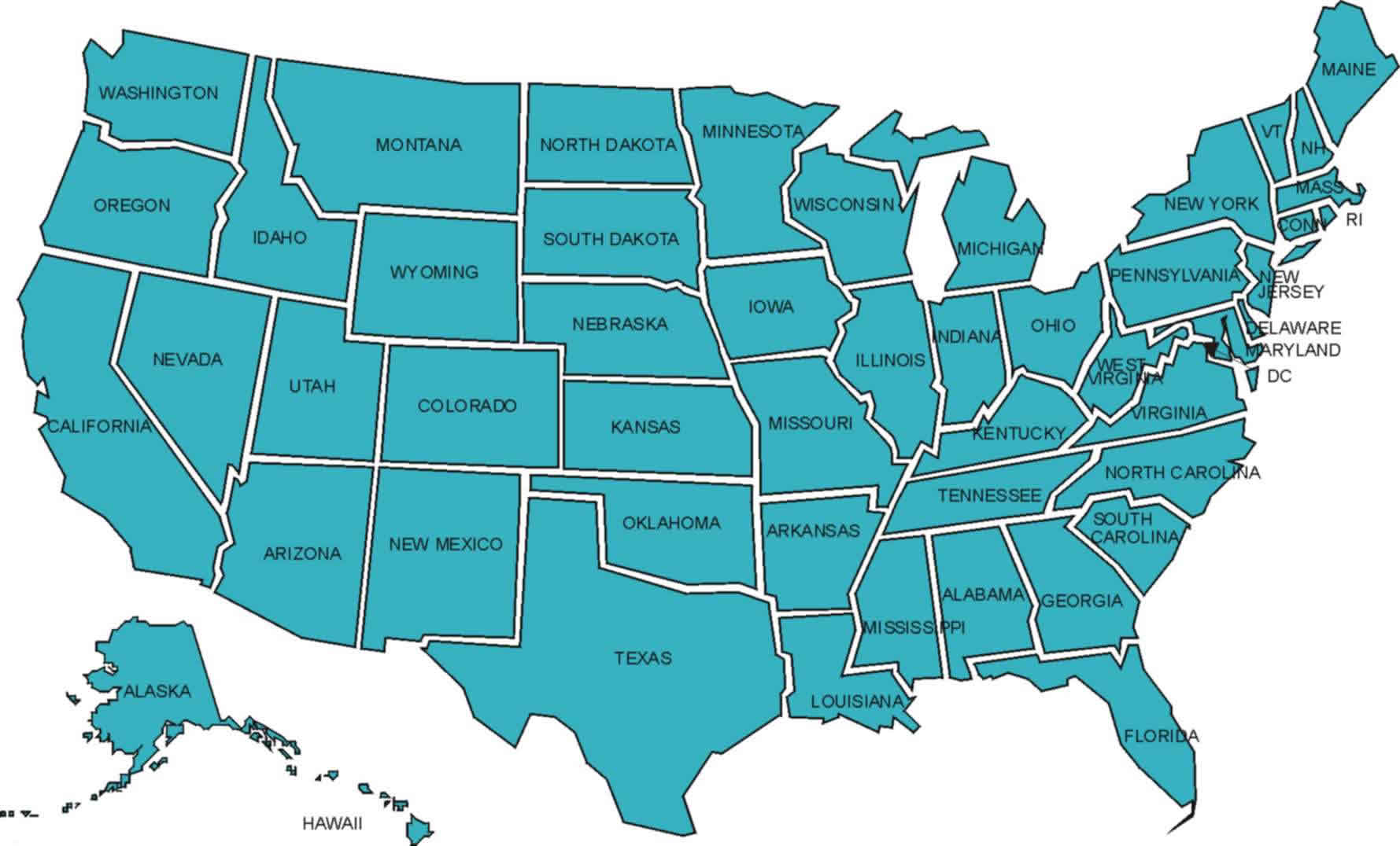 USA - United States Map. 