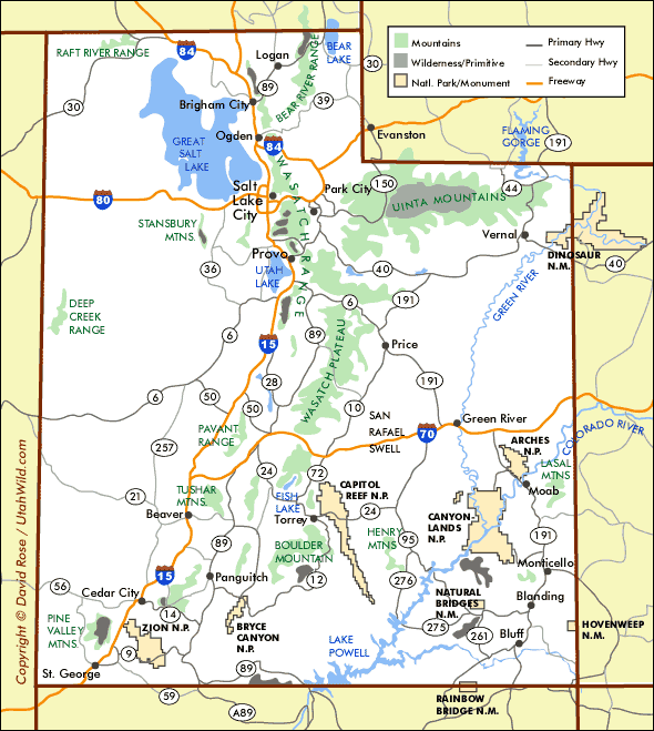 Utah prominence map