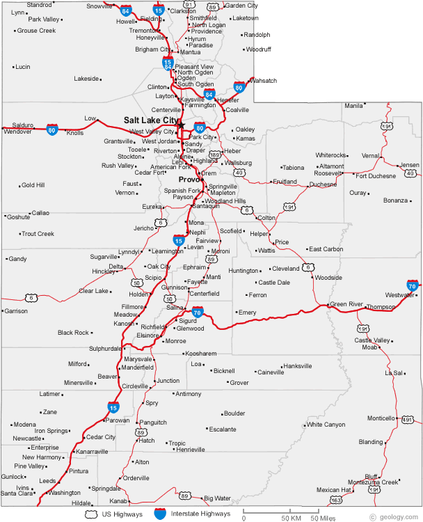 Utah Cities Map