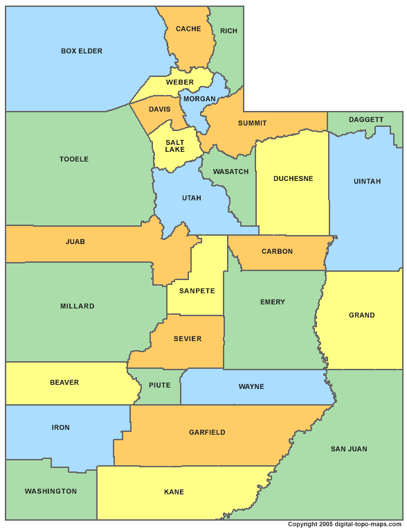 Utah Country Map