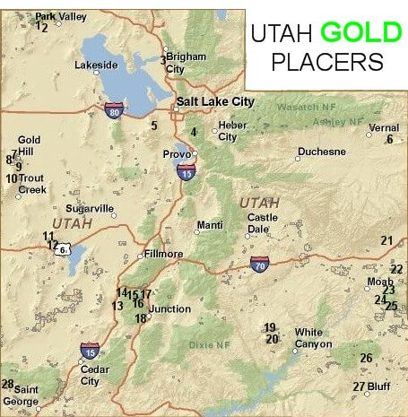 Utah Gold Map