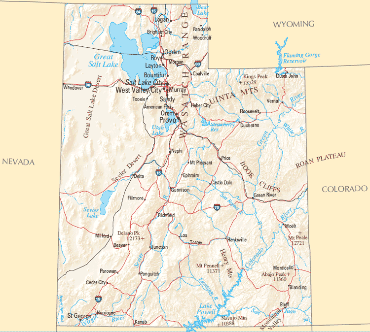 Utah Map Salt Lake City