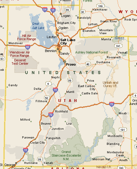 Utah Route Map