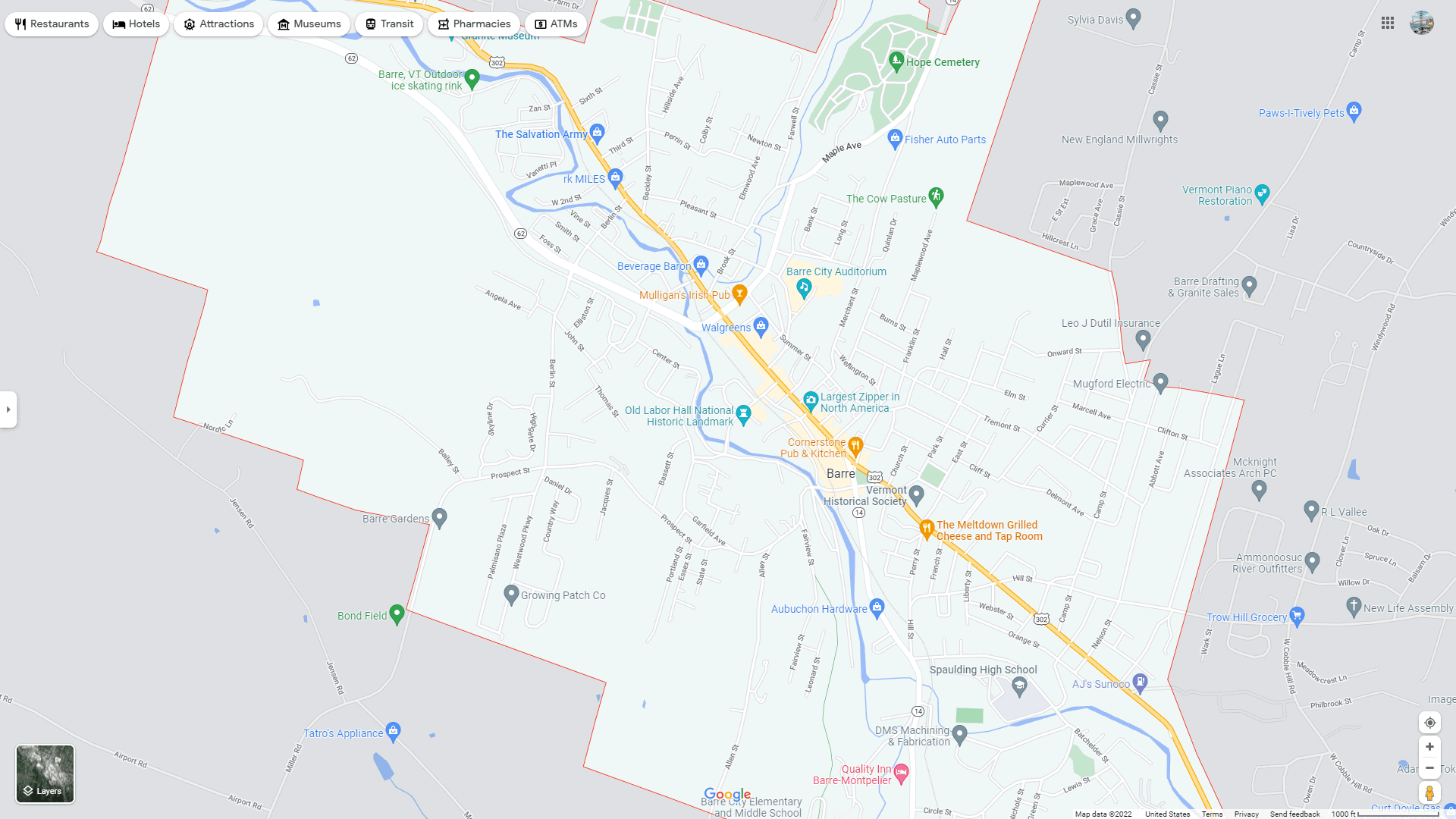 Barre, Vermont Map