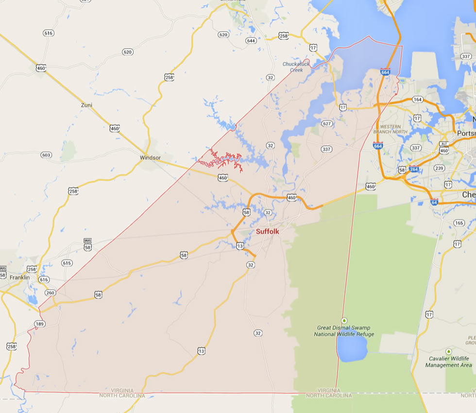 Suffolk Virginia Map United States
